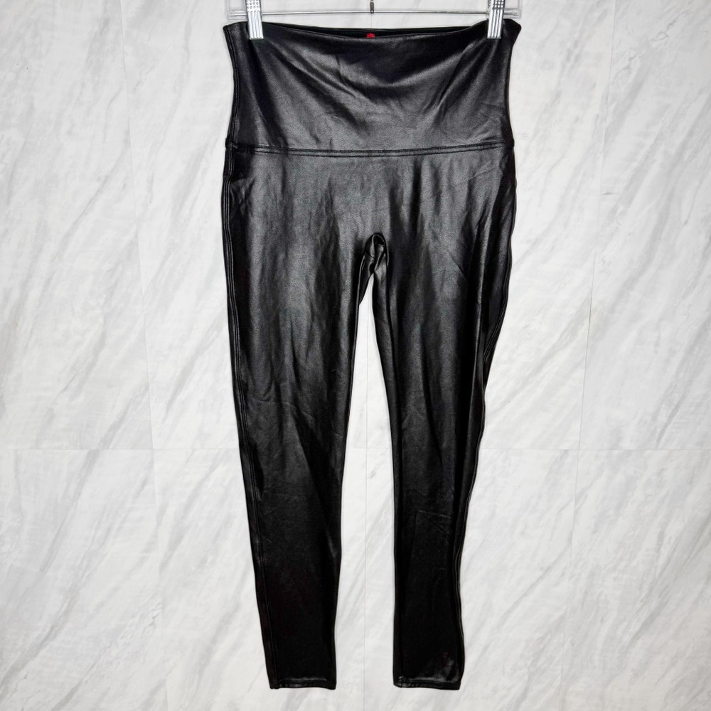 SPANX Pleather Black Shaping Leggings XL